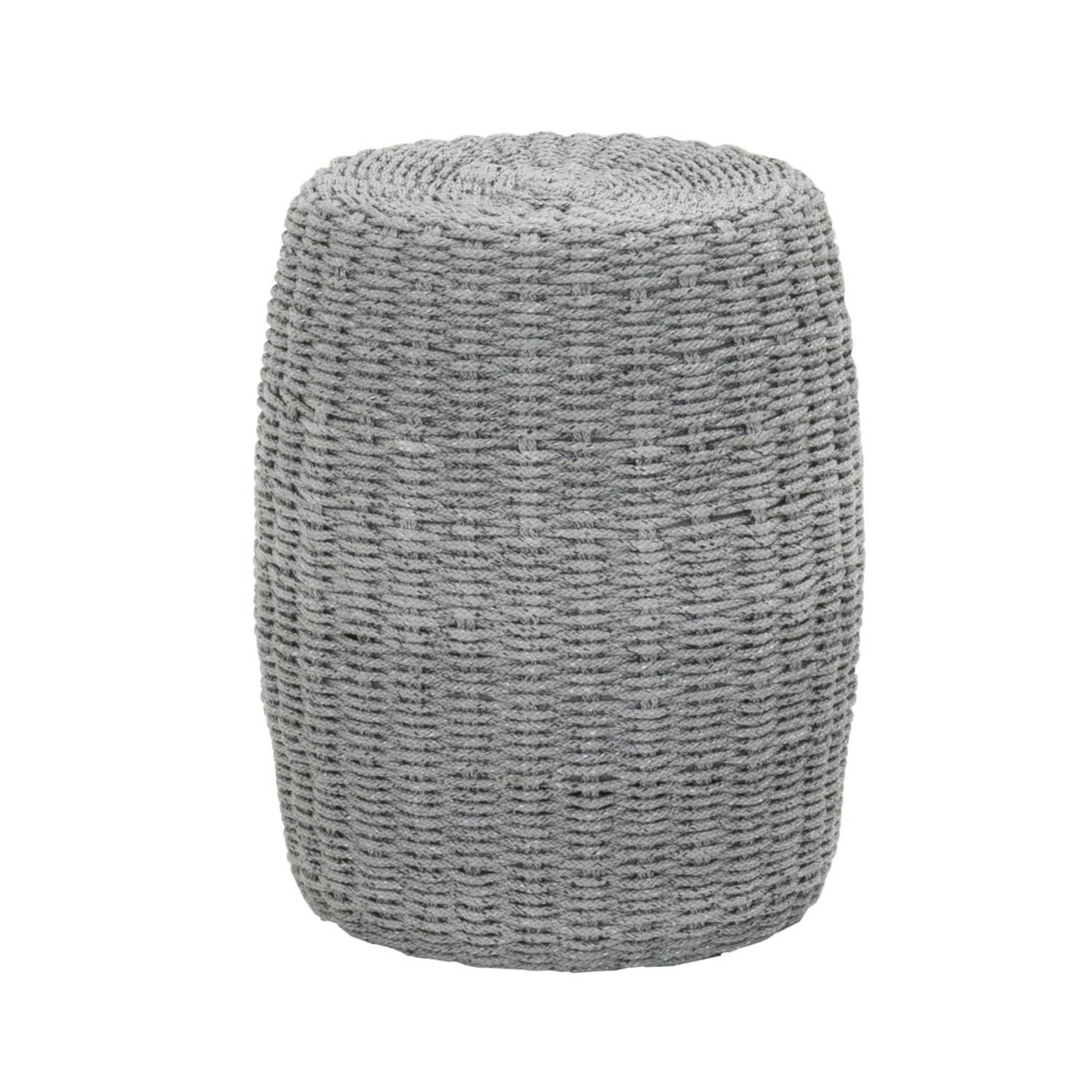 Intricate Rope Weave Design Accent Table, Gray- Saltoro Sherpi