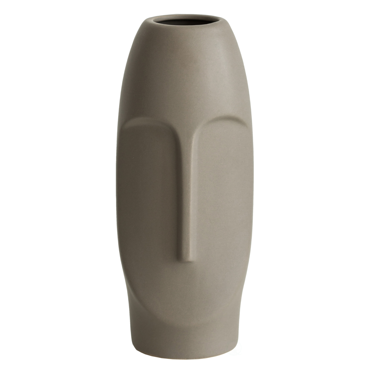 9.5 H Decorative Ceramic Abstract Face Modern Statue Sculpture Flower Centerpiece Vase - Dark Gray