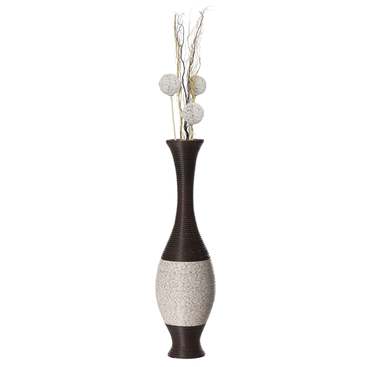 Tall Decorative Floor Vase, PVC Floor Vase, Tall Flower Holder, Brown Floor Vase, Floor Vase 41- Inch -Tall