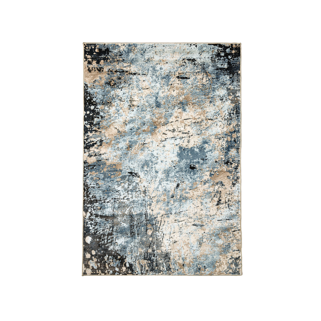 Earthy Area Rug In Polyester With Jute Mesh Backing, Small, Multicolor- Saltoro Sherpi