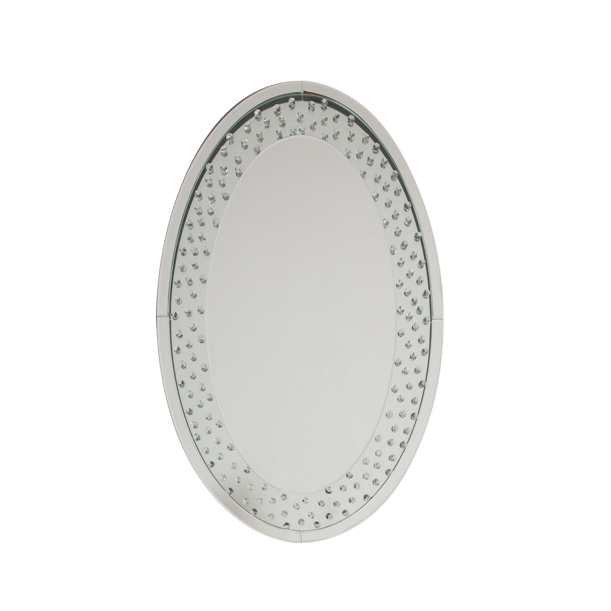 Accent Wall Mirror With Round Crystal Inserts- Saltoro Sherpi