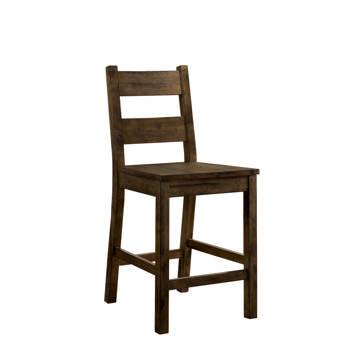 Rustic Style Solid Wood Counter Height Side Chair, Brown, Pack Of Two- Saltoro Sherpi