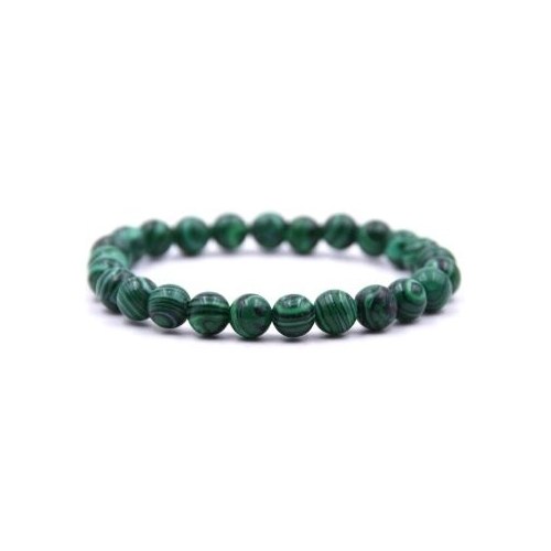 Genuine Six Words Green Agate Stretch Bracelet Natural Healing Stone