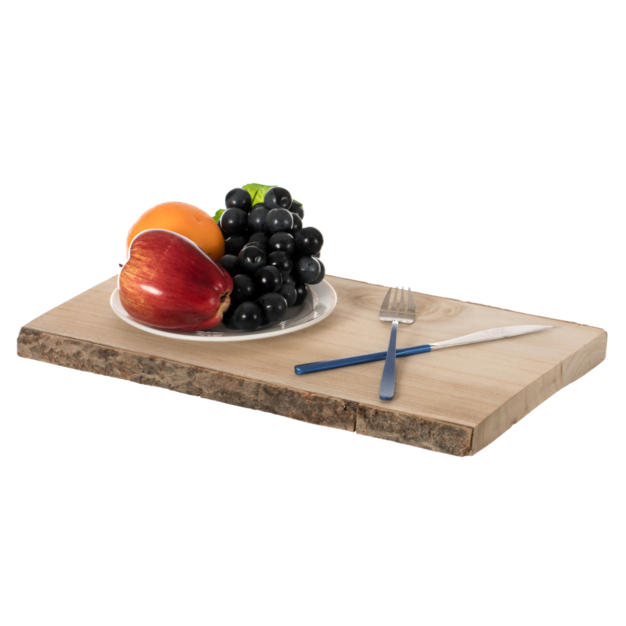 Rustic Natural Tree Log Wooden Rectangular Shape Serving Tray Cutting Board - 16