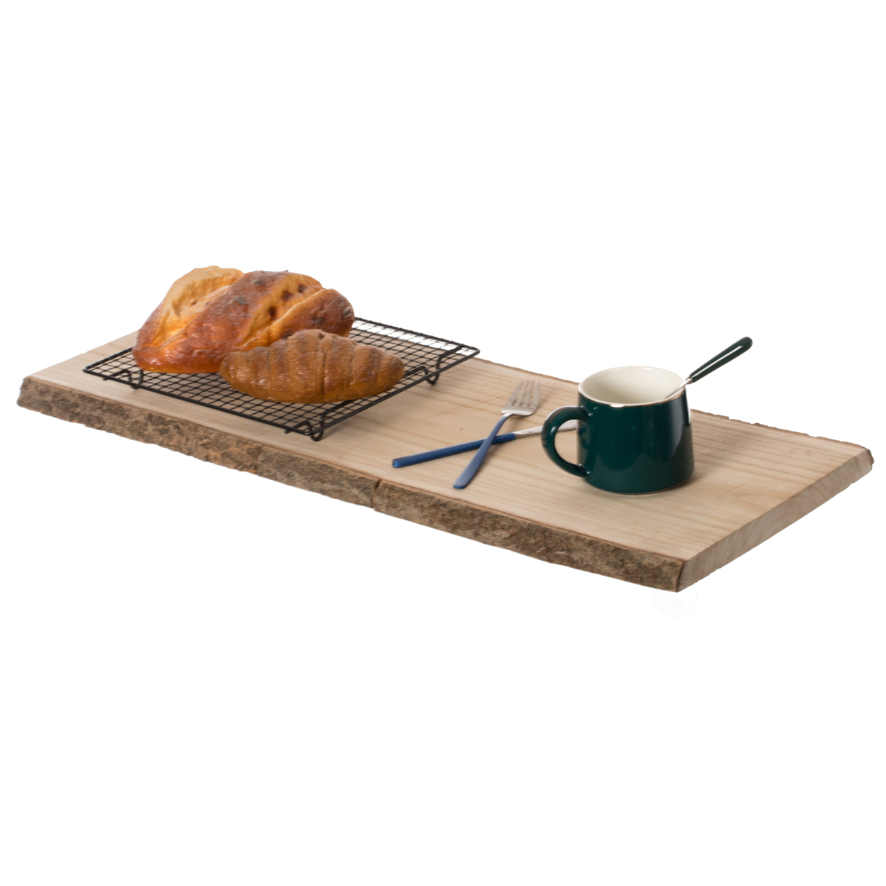 Rustic Natural Tree Log Wooden Rectangular Shape Serving Tray Cutting Board - 28