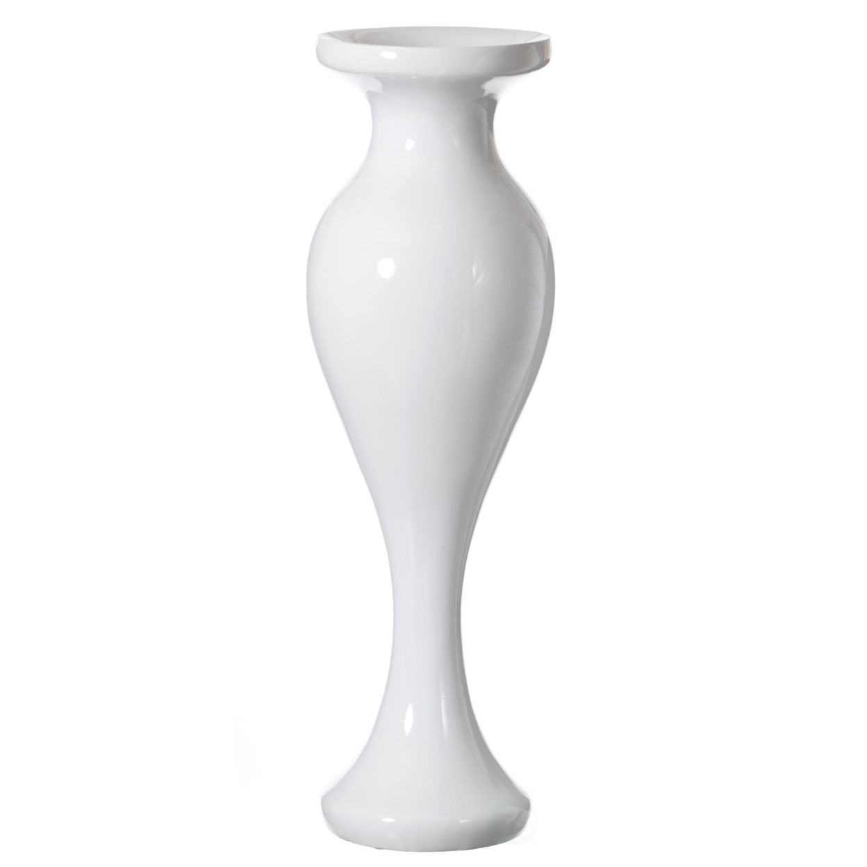 Decorative Large White Trumpet Design Modern Flower Floor Vase, For Living Room, Entryway Or Dining Room, 32 Inch