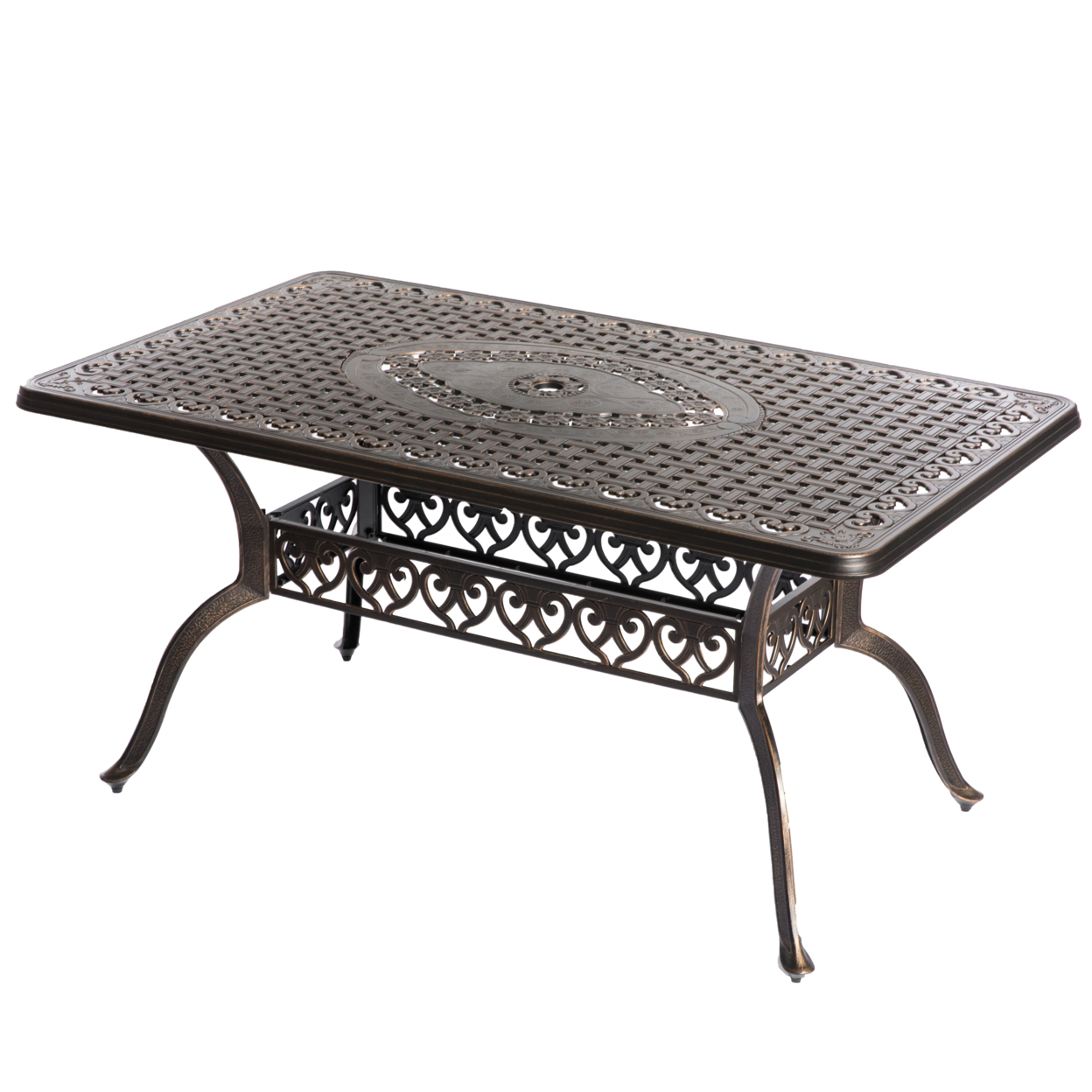 Indoor And Outdoor Bronze Dinning Set 2 Chairs With 1 Table Cast Aluminum. - Table