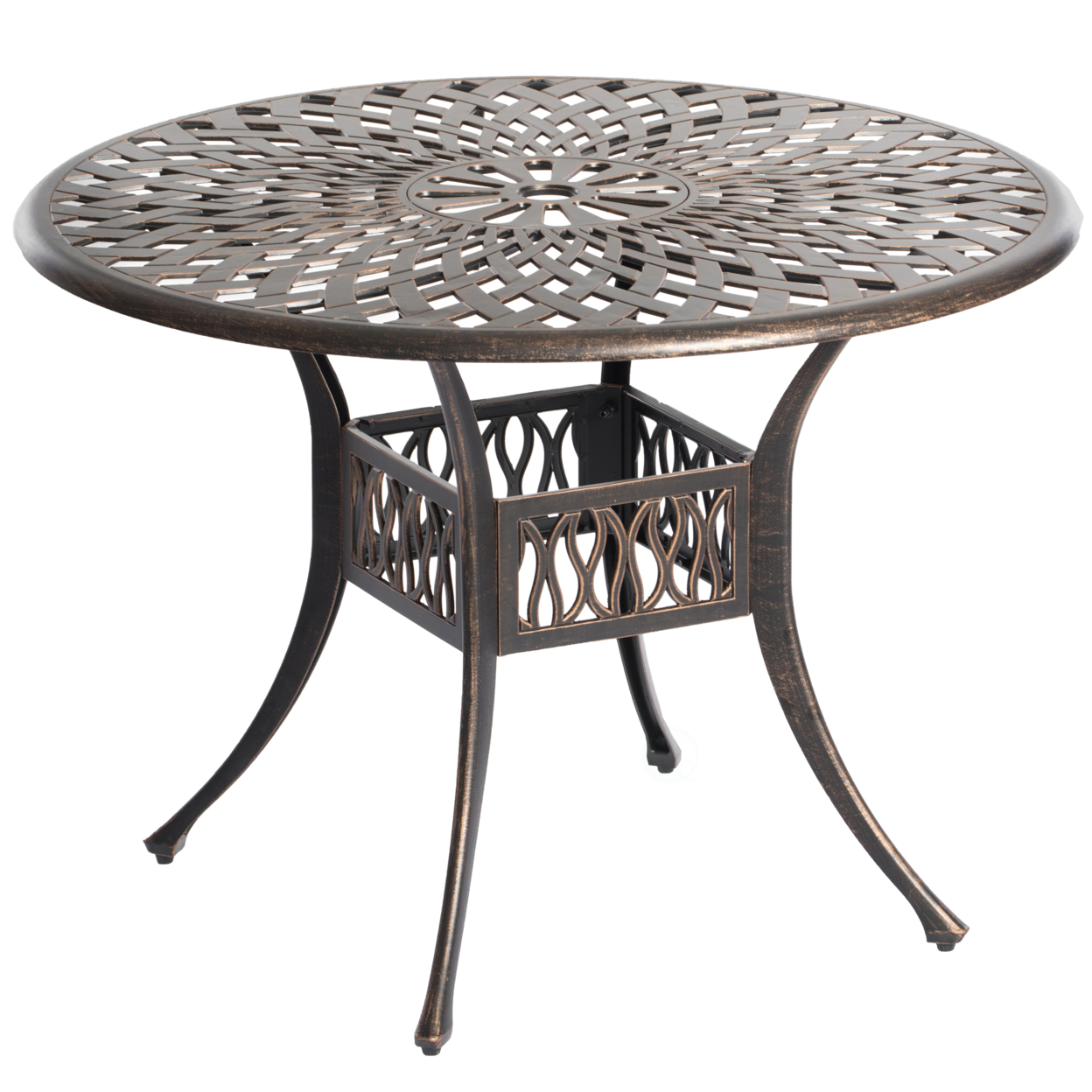 Indoor And Outdoor Bronze Dinning Set 2 Chairs With 1 Table Bistro Cast Aluminum. - Table