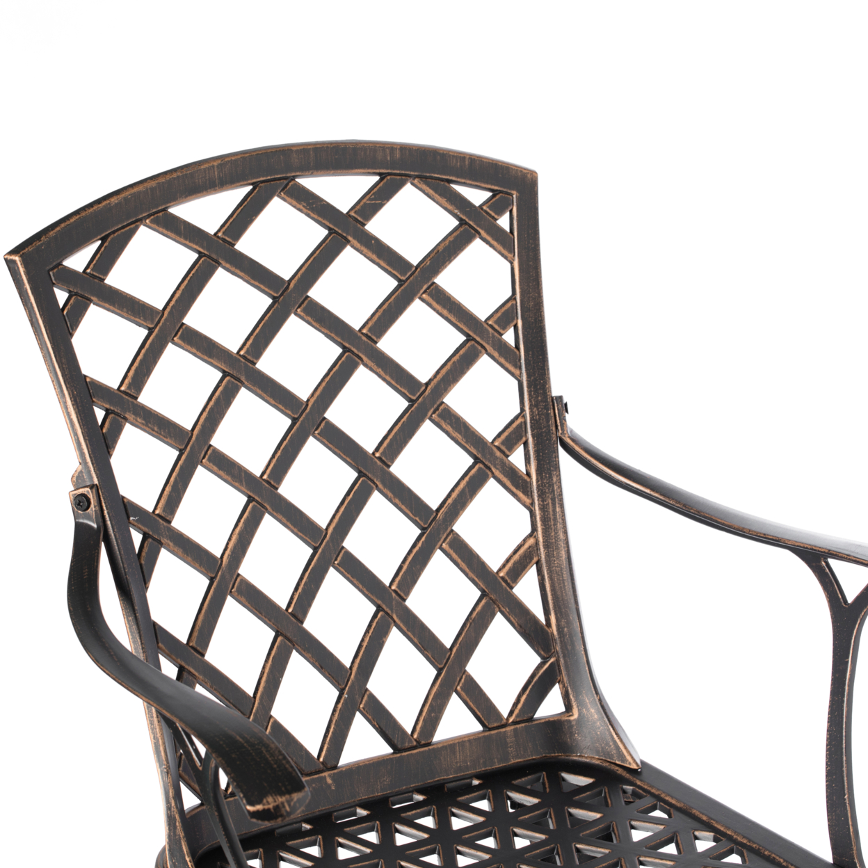 Indoor And Outdoor Bronze Dinning Set 2 Chairs With 1 Table Bistro Cast Aluminum. - Chairs