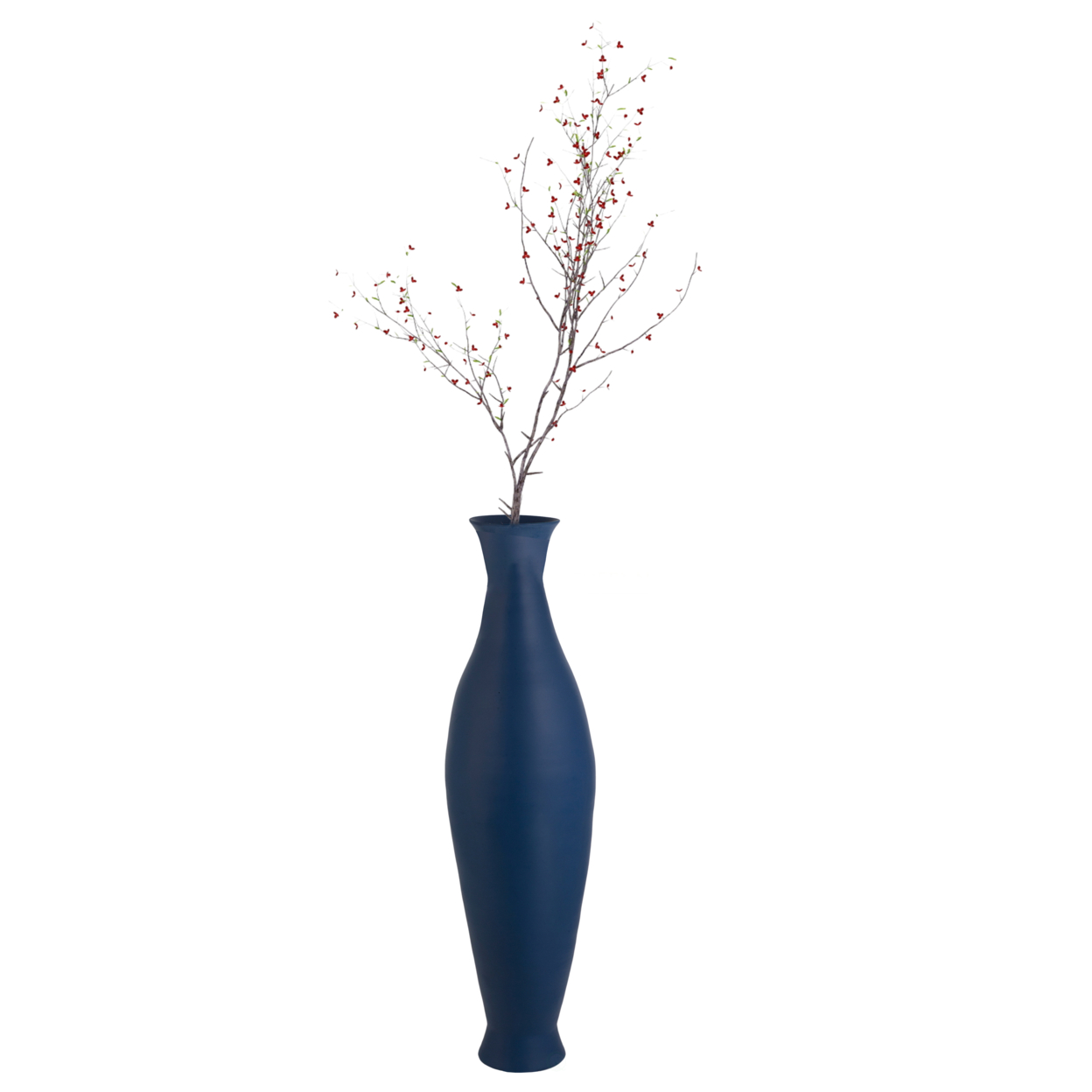 Modern Decorative Bamboo Floor Flower Vase For Living Room, Entryway Or Dining, Fill Up With Dried Branches Or Flowers, 43 Inch - Blue