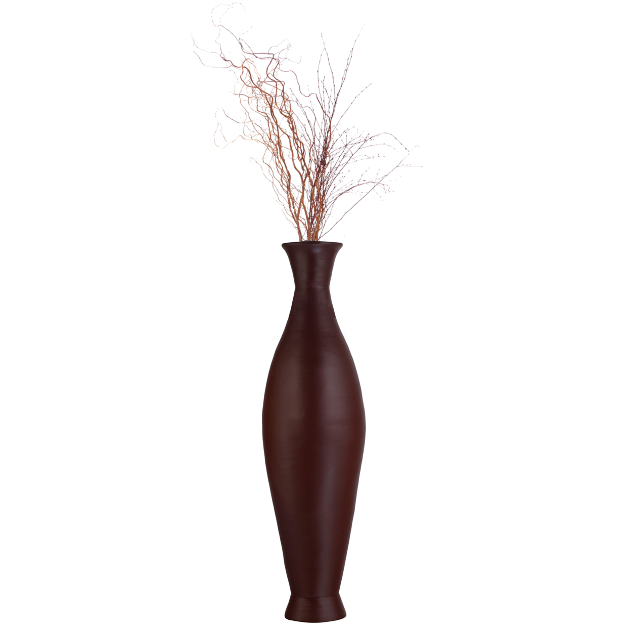 Modern Decorative Bamboo Floor Flower Vase For Living Room, Entryway Or Dining, Fill Up With Dried Branches Or Flowers, 43 Inch - Brown