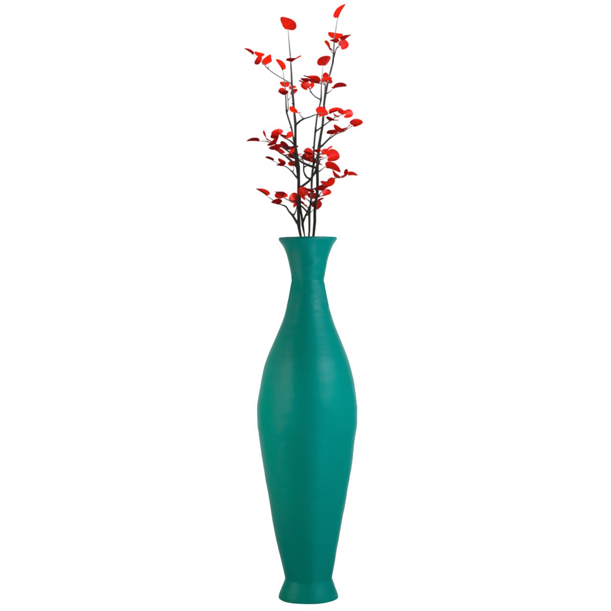 Modern Decorative Bamboo Floor Flower Vase For Living Room, Entryway Or Dining, Fill Up With Dried Branches Or Flowers, 43 Inch - Green