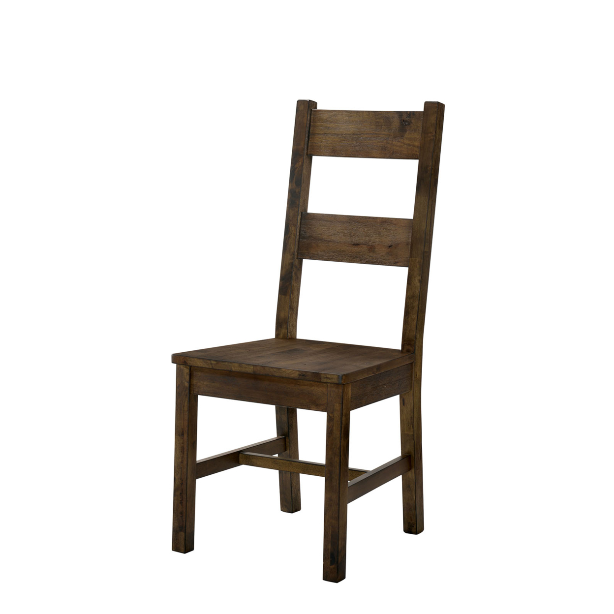 Transitional Style Solid Wood Side Chair With Block Legs, Pack Of Two, Brown- Saltoro Sherpi