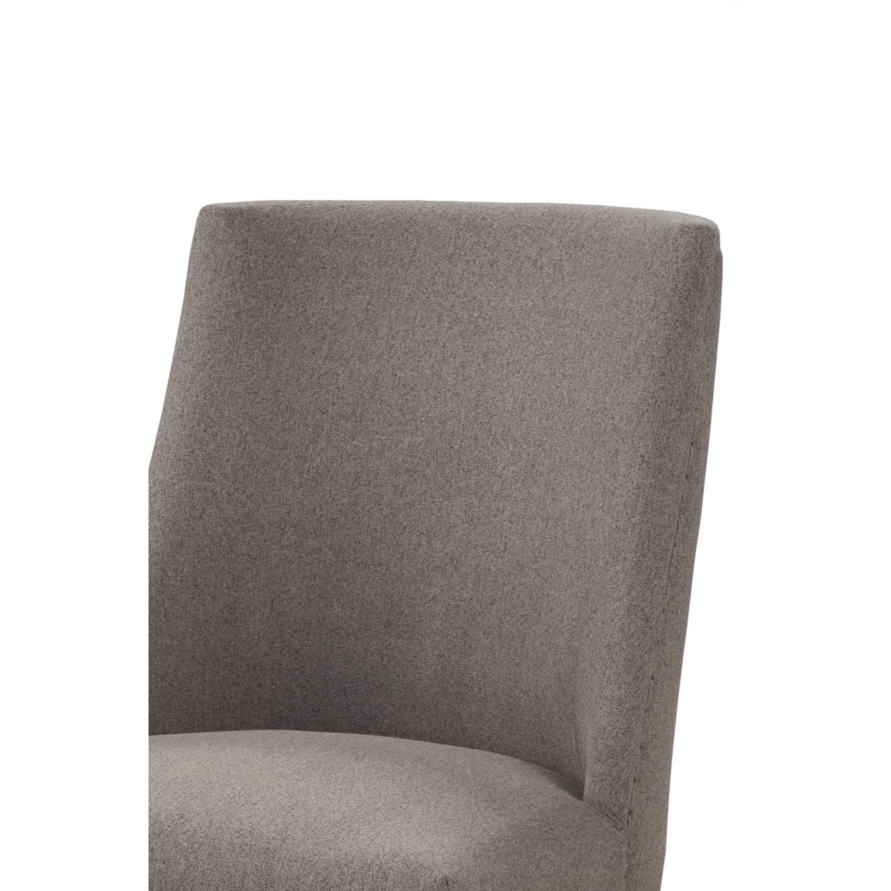 Fabric Upholstered Wooden Side Chairs With Curved Backrest, Set Of Two, Gray And Brown- Saltoro Sherpi