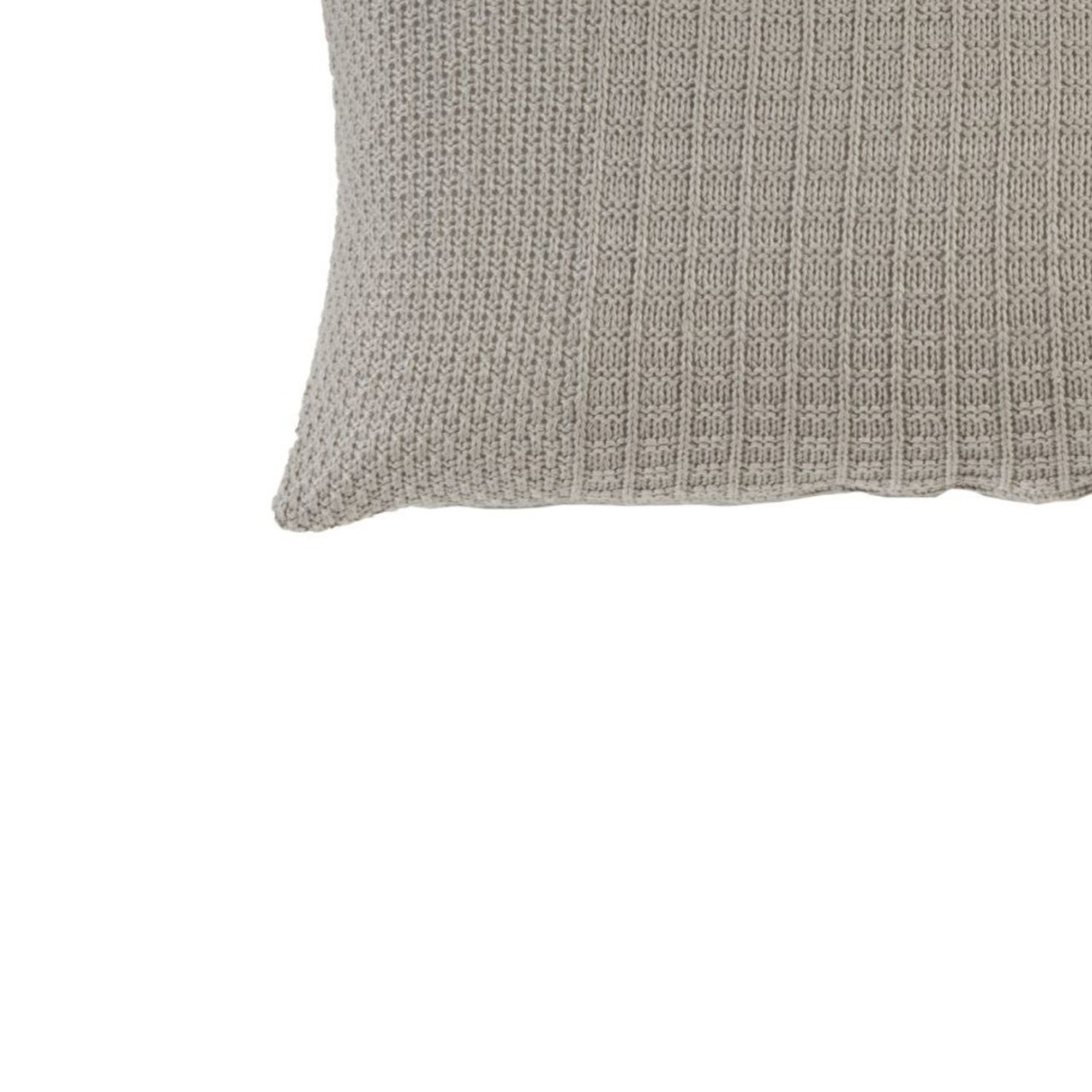 Fabric Accent Pillow With Knitted Pattern Details, Gray- Saltoro Sherpi