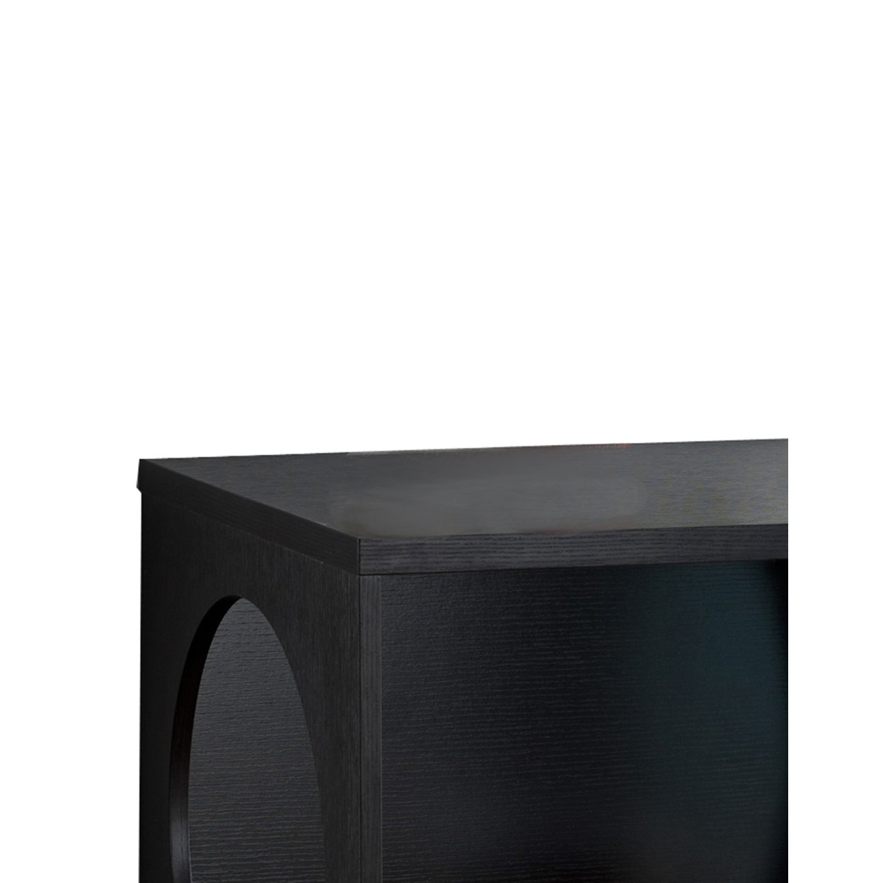 Wooden Pet End Table With Flat Base And Cutout Design On Sides, Black- Saltoro Sherpi