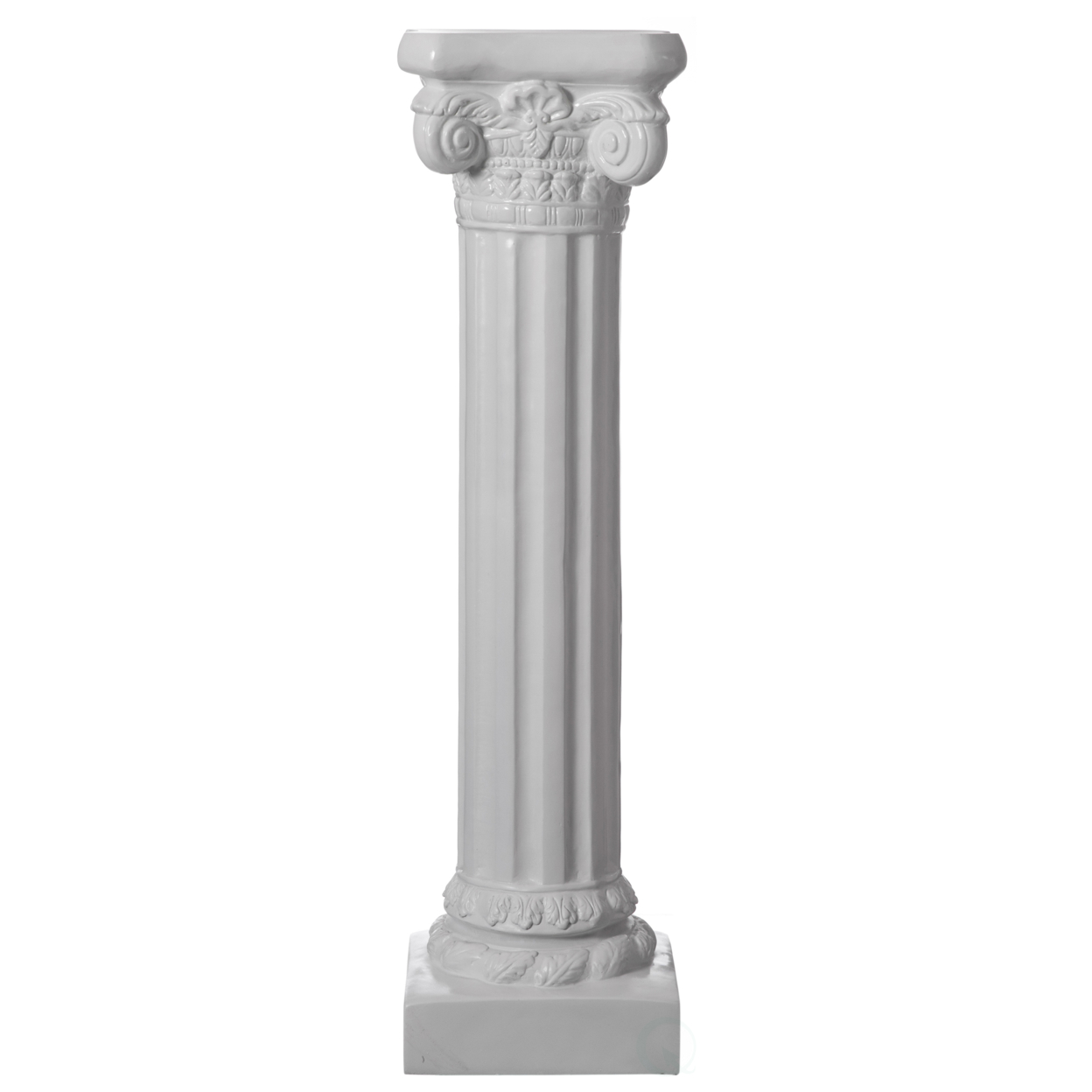 Decorative Modern Fiberglass White Plinth Roman Style Column Ionic Pedestal Vase Stand For Wedding, Living Room, Or Dining Room - 49