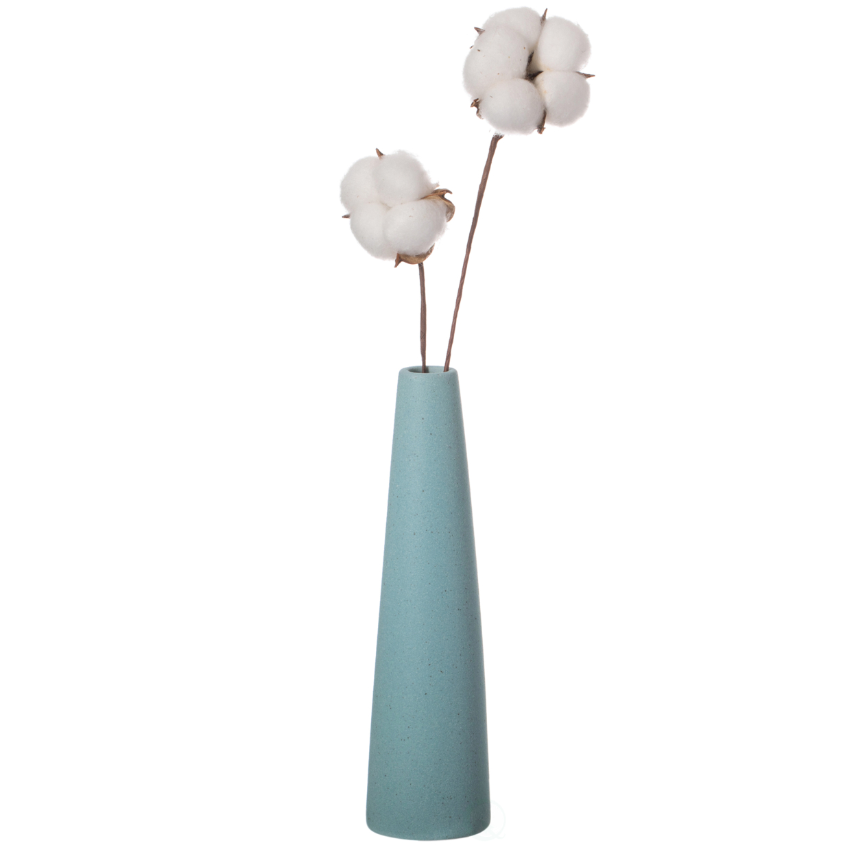 8 Inch Contemporary Ceramic Cone Shape Table Vase Modern Pastel Colored Flower Holder - Green