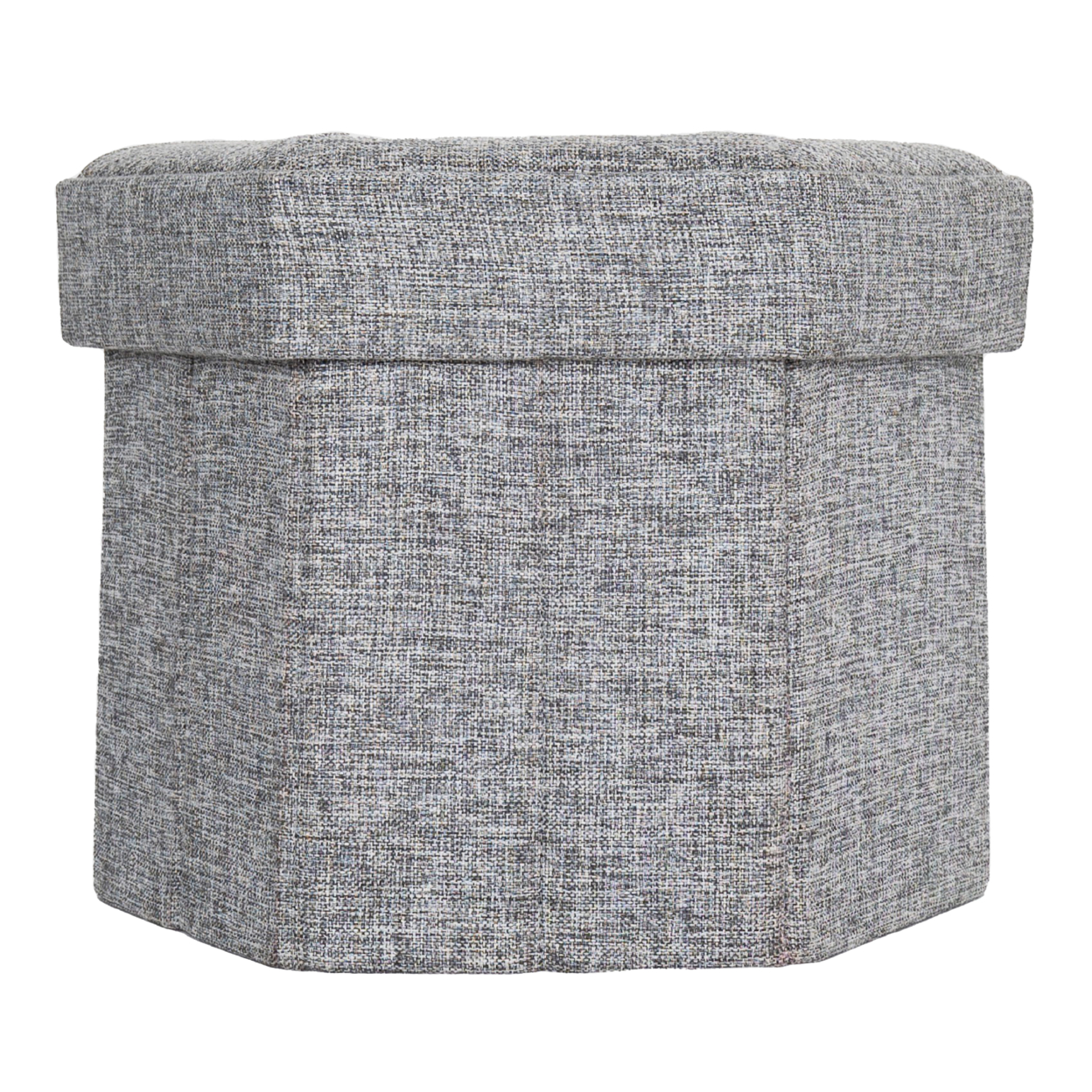 Decorative Grey Foldable Hexagon Ottoman For Living Room, Bedroom, Dining, Playroom Or Office - Small