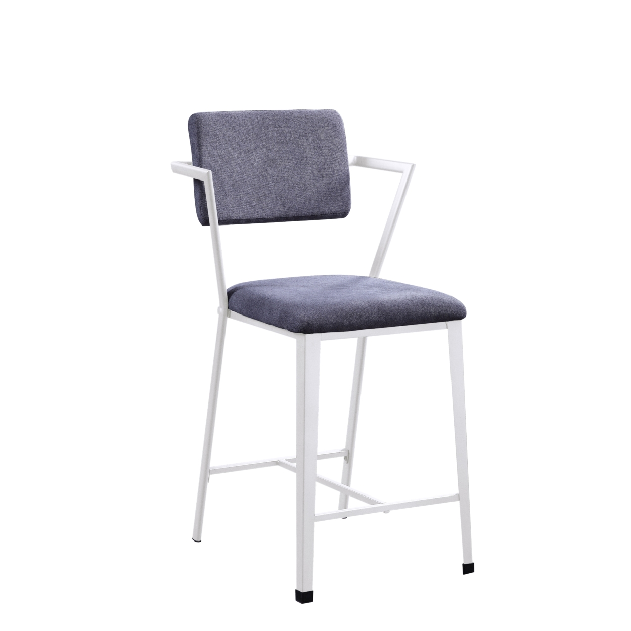 Industrial Style Metal Counter Height Chair, Set Of 2, White And Gray- Saltoro Sherpi