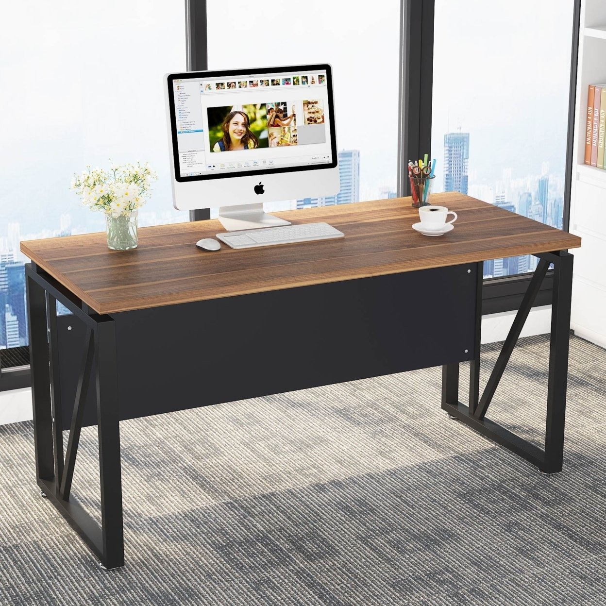 Tribesigns 55 Inches Computer Desk, Writing Gaming Table For Workstation