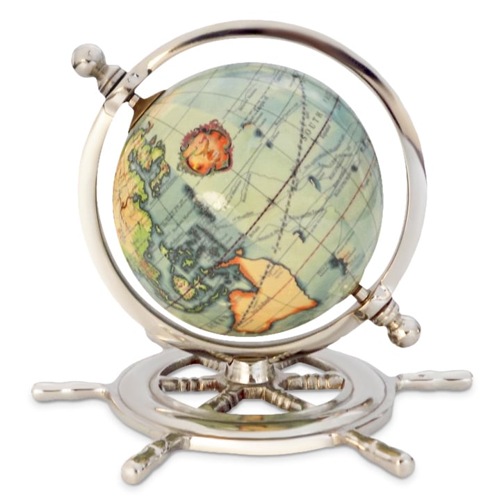 Educational Decorative World Globe On Sailor Wheel For Office, Home, And School