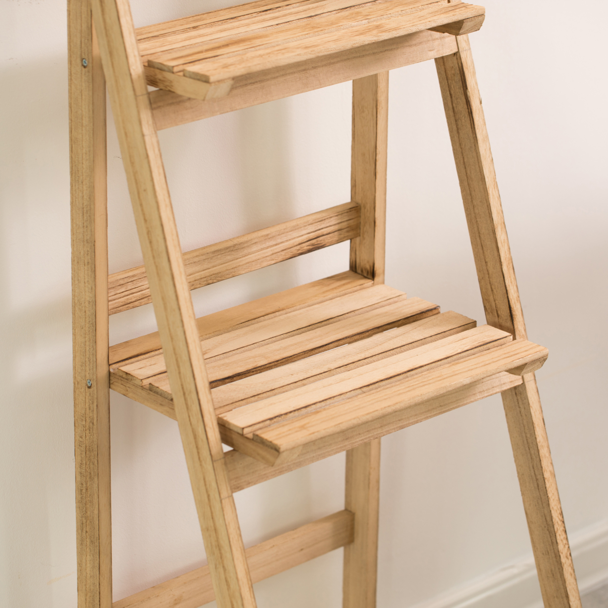 Natural Wooden Rustic Three Tier Three Size Shelves Display For Entryway, Kitchen, And Outdoor