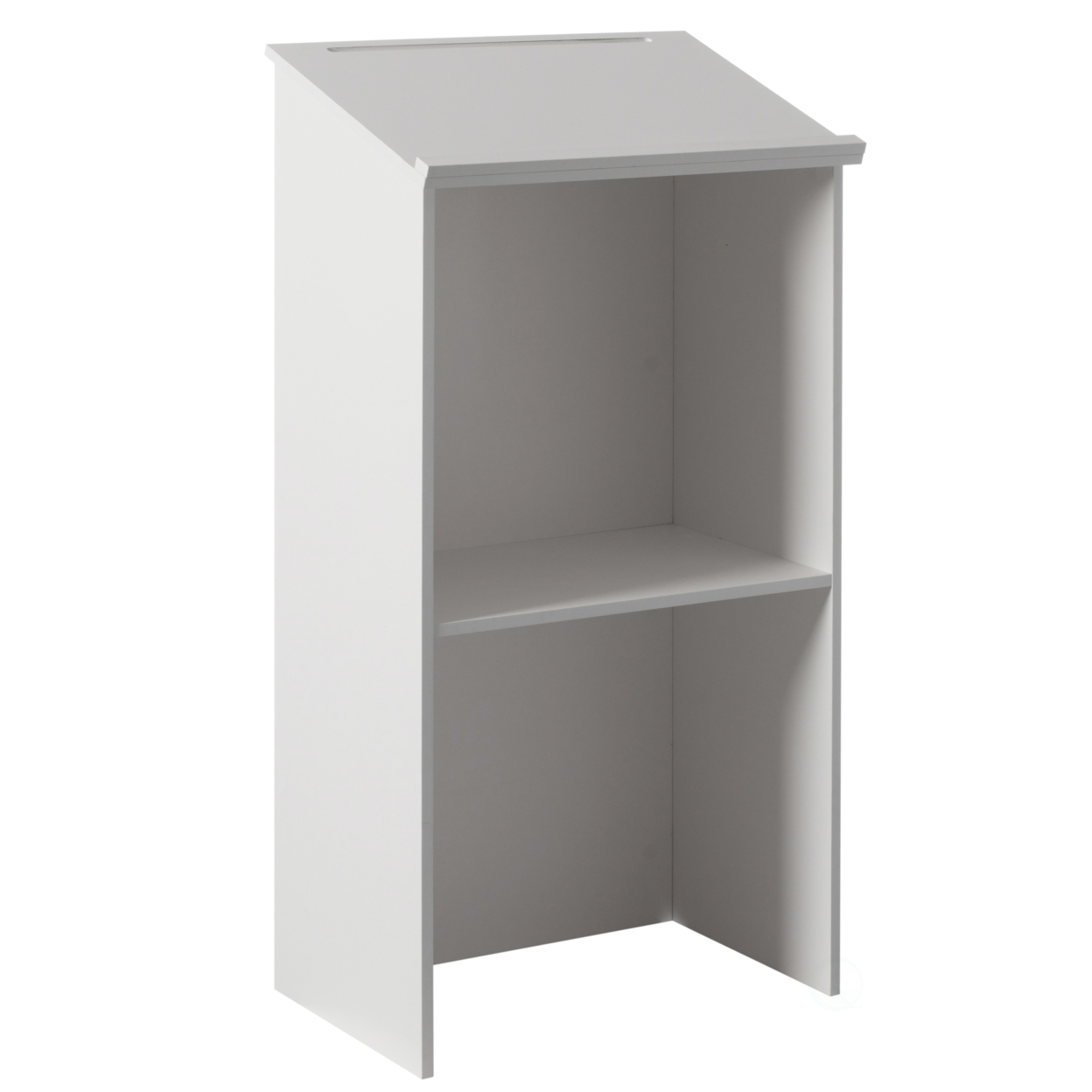 Standing Floor Podium With Storage For Church, School, Office Or Home - White
