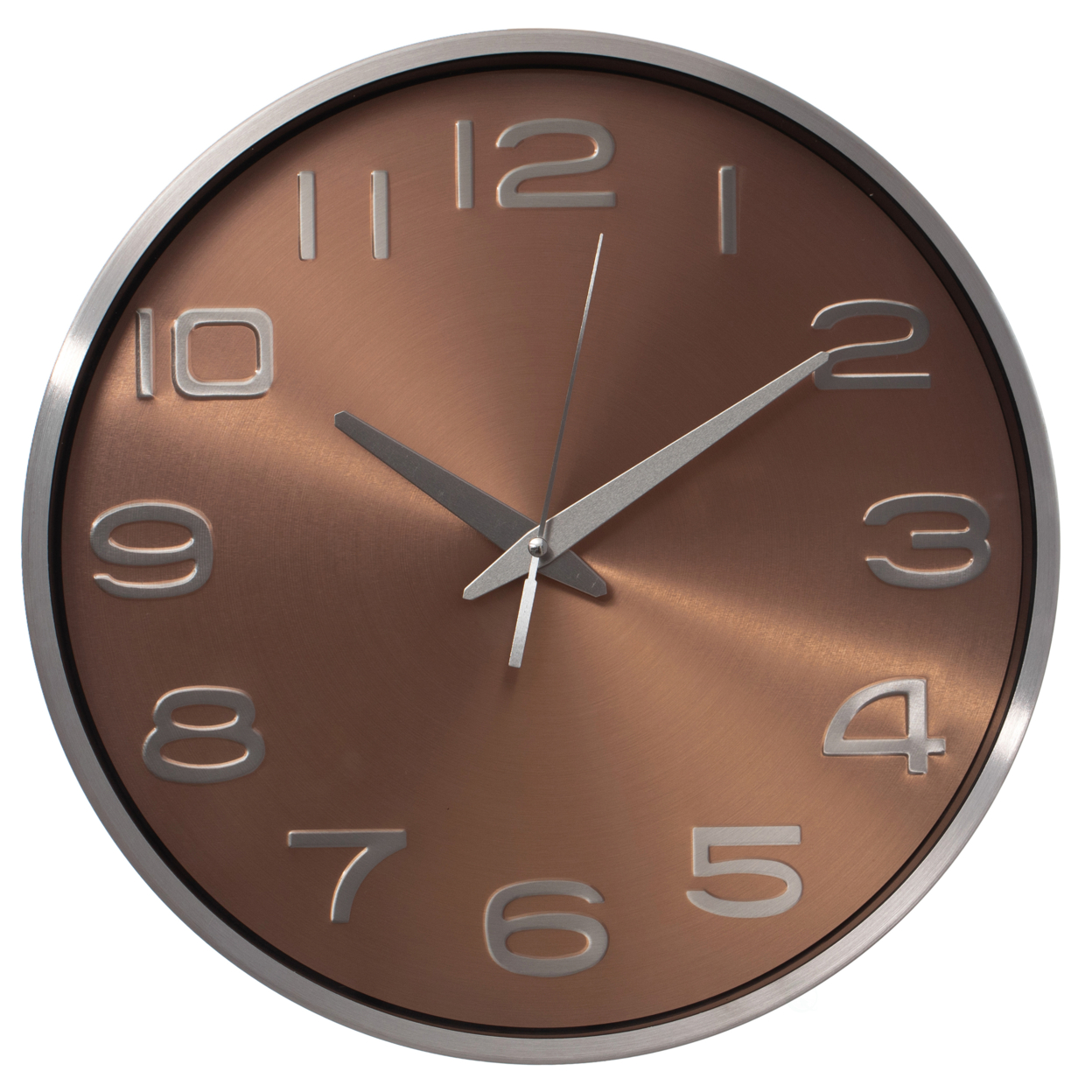 Modern Decorative Aluminum Round Wall Clock For Living Room, Kitchen, Dining Room - Gold
