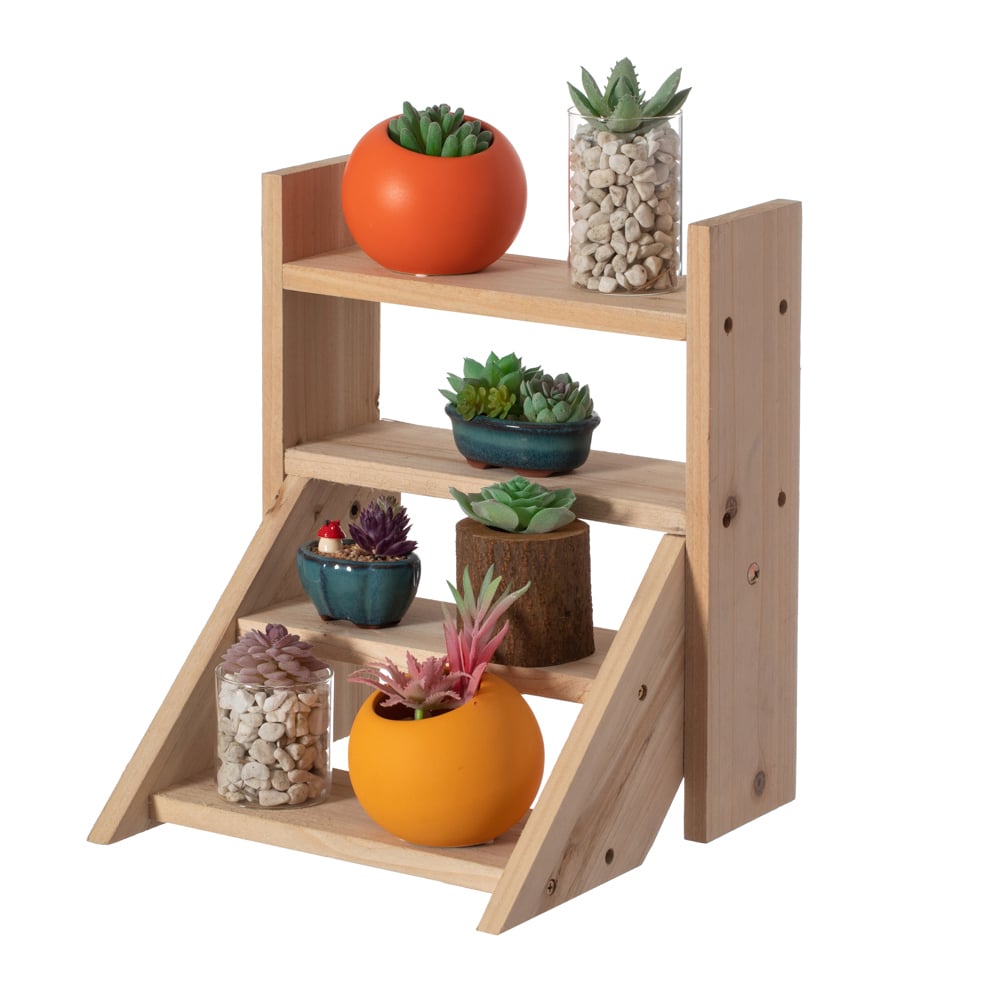 Flower Pots Plant Stand For Indoor Outdoor Wooden Shelves Planter Furniture With Multiple Shelves Brown Flower Display Storage Rack