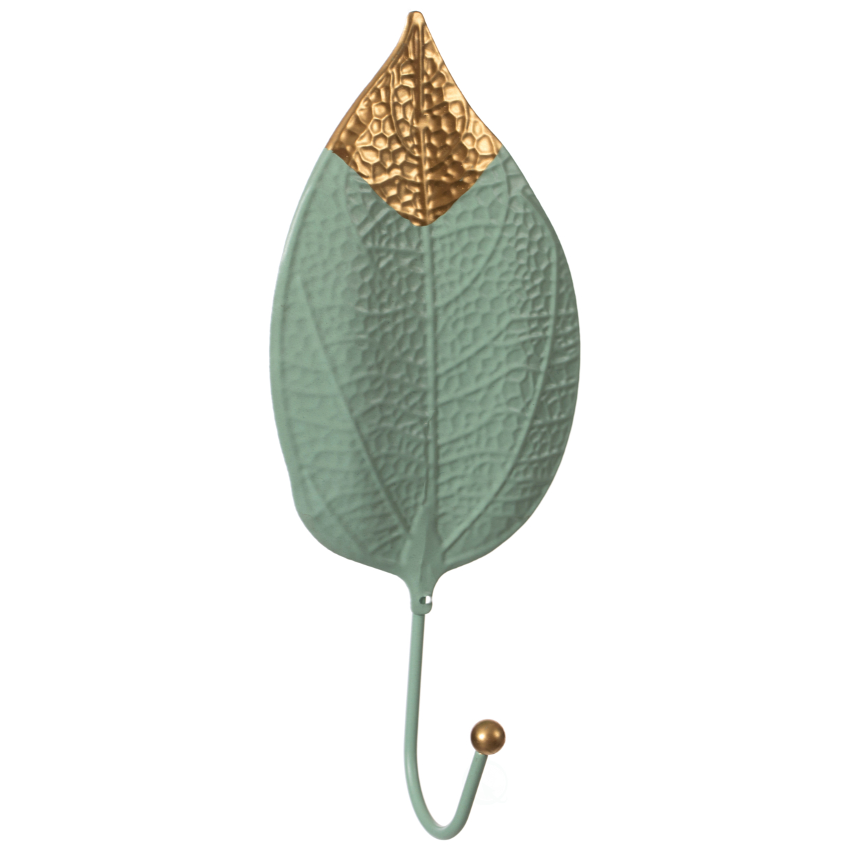 Metal Decorative Modern Wall Mounted Hook Leaf Design Single Prong Hanger - Elliptical Leaf