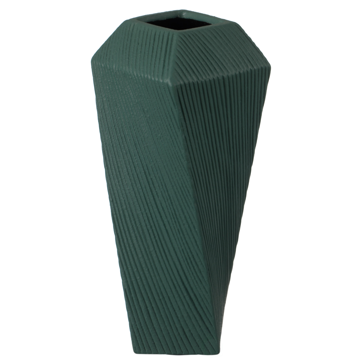Decorative Ceramic Square Twisted Centerpiece Table Vase - Multi