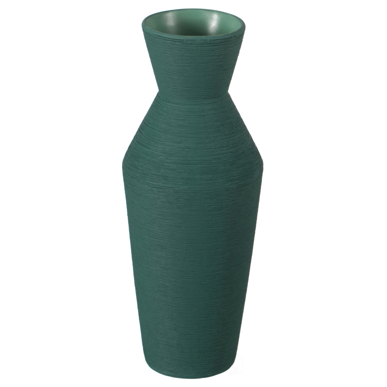 Decorative Ceramic Round Sharp Concaved Top Vase Centerpiece Table Vase - Green