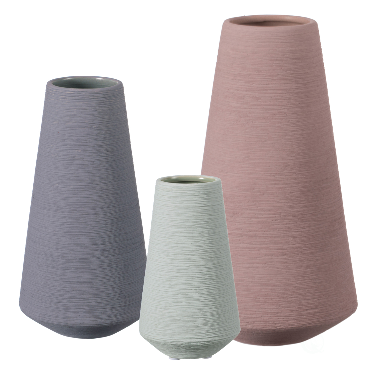 Decorative Ceramic Round Cone Shape Centerpiece Table Vase - Pink