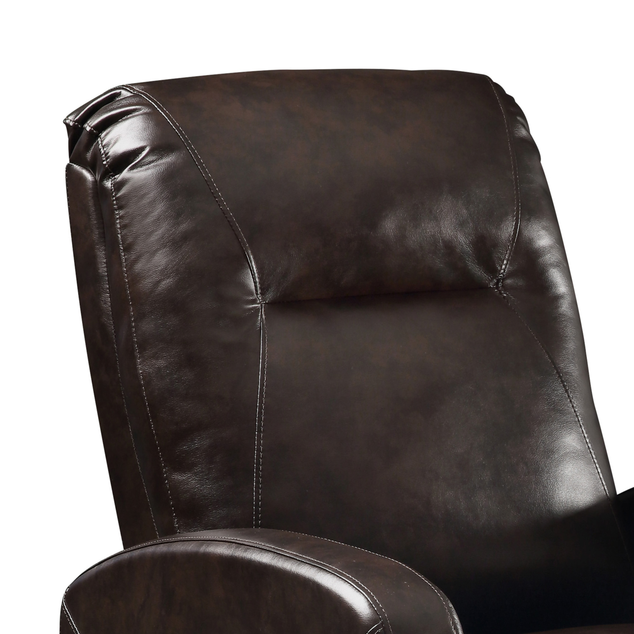 Faux Leather Upholstered Wooden Recliner With Power Lift, Brown- Saltoro Sherpi