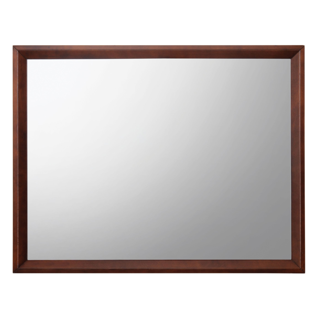 Rectangular Shape Wooden Frame With Mirror Encasing, Brown And Silver- Saltoro Sherpi