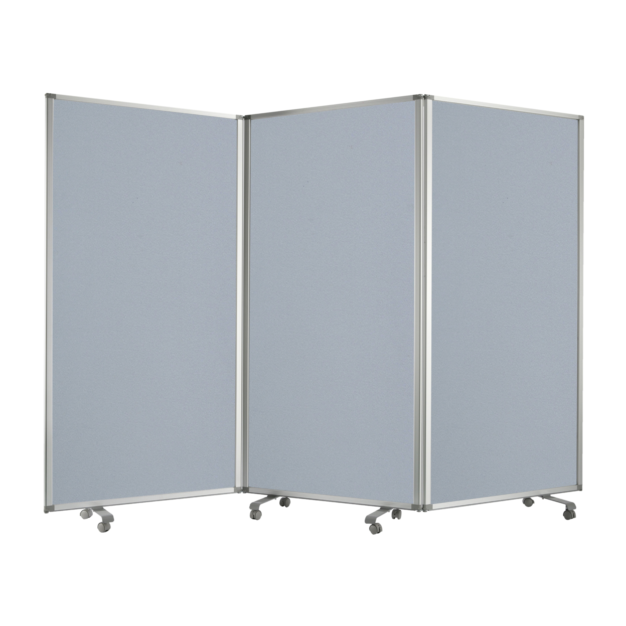 Accordion Style Fabric Upholstered 3 Panel Room Divider, Gray- Saltoro Sherpi