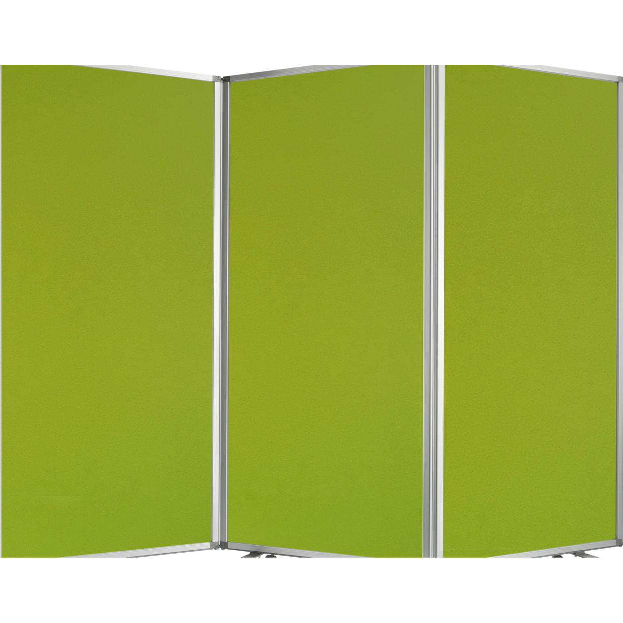Accordion Style Fabric Upholstered 3 Panel Room Divider, Green And Gray- Saltoro Sherpi