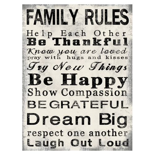 Rectangle Wall Art With Family Quotes Typography, Set Of 2, Black And White- Saltoro Sherpi