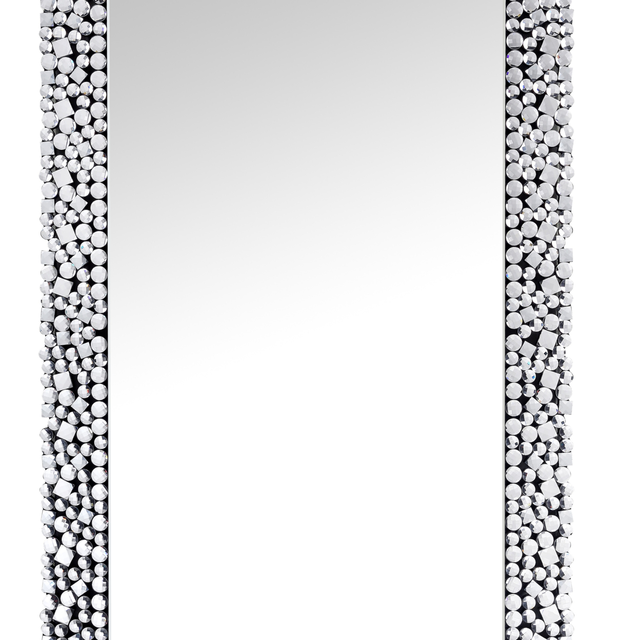 Sparkling Wall Decor With Beveled Edges And Faux Gem Inlay, Silver- Saltoro Sherpi