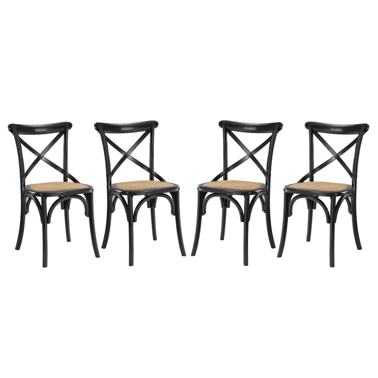 Gear Dining Side Chair Set Of 4,Black