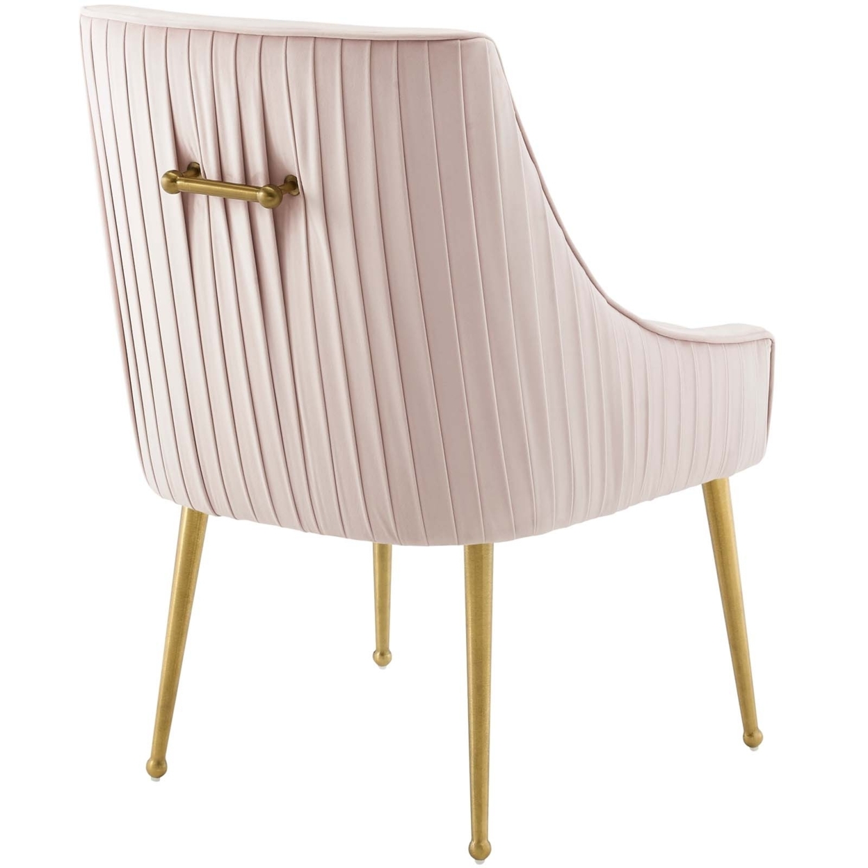 Discern Pleated Back Upholstered Performance Velvet Dining Chair,Pink
