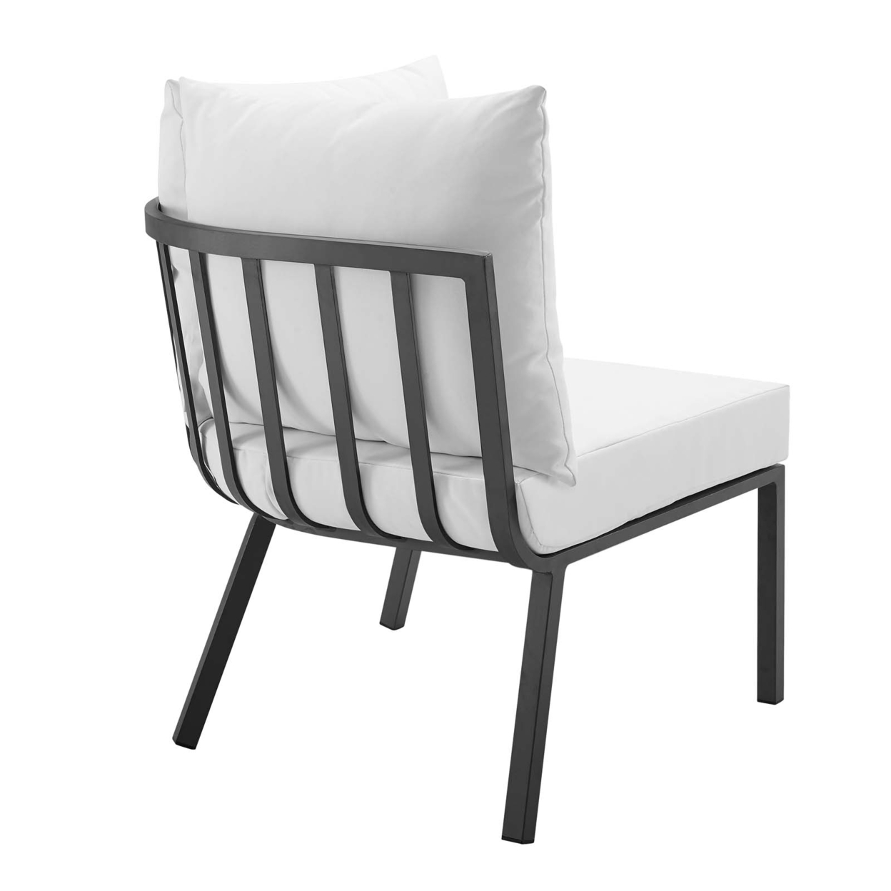 Riverside Outdoor Patio Aluminum Corner Chair,Gray White