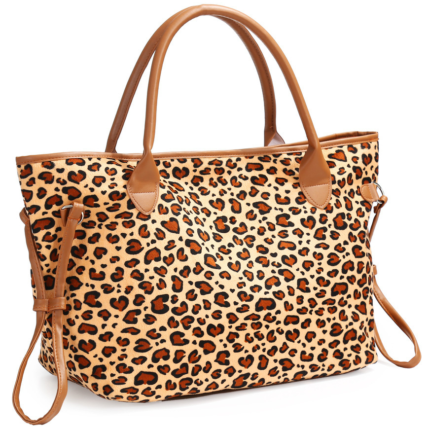 Unisex Tote Bag With Magnetic Buckle Canvas Bag - golden leopard