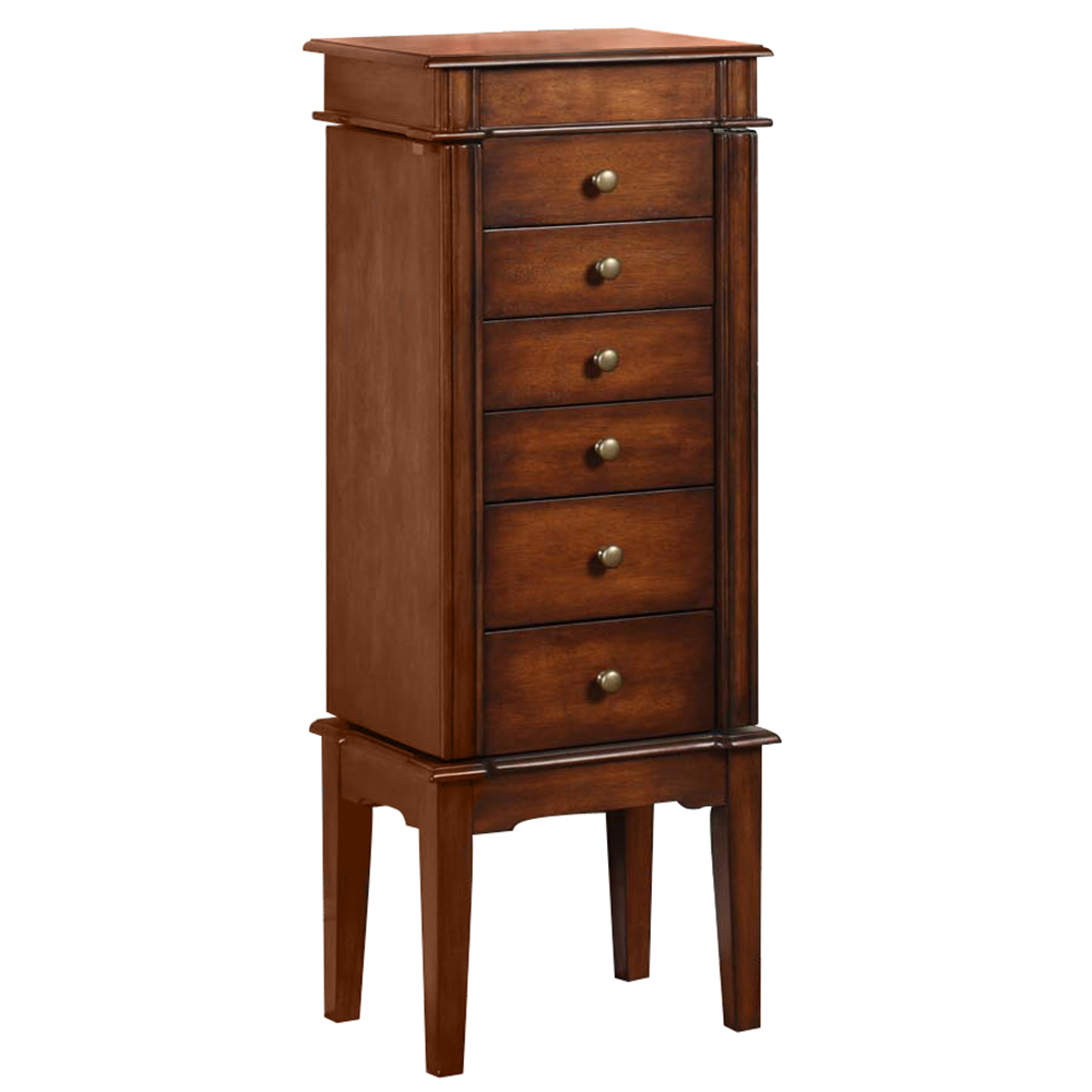 Elite Mahogany Jewelry Armoire with 6 Drawer