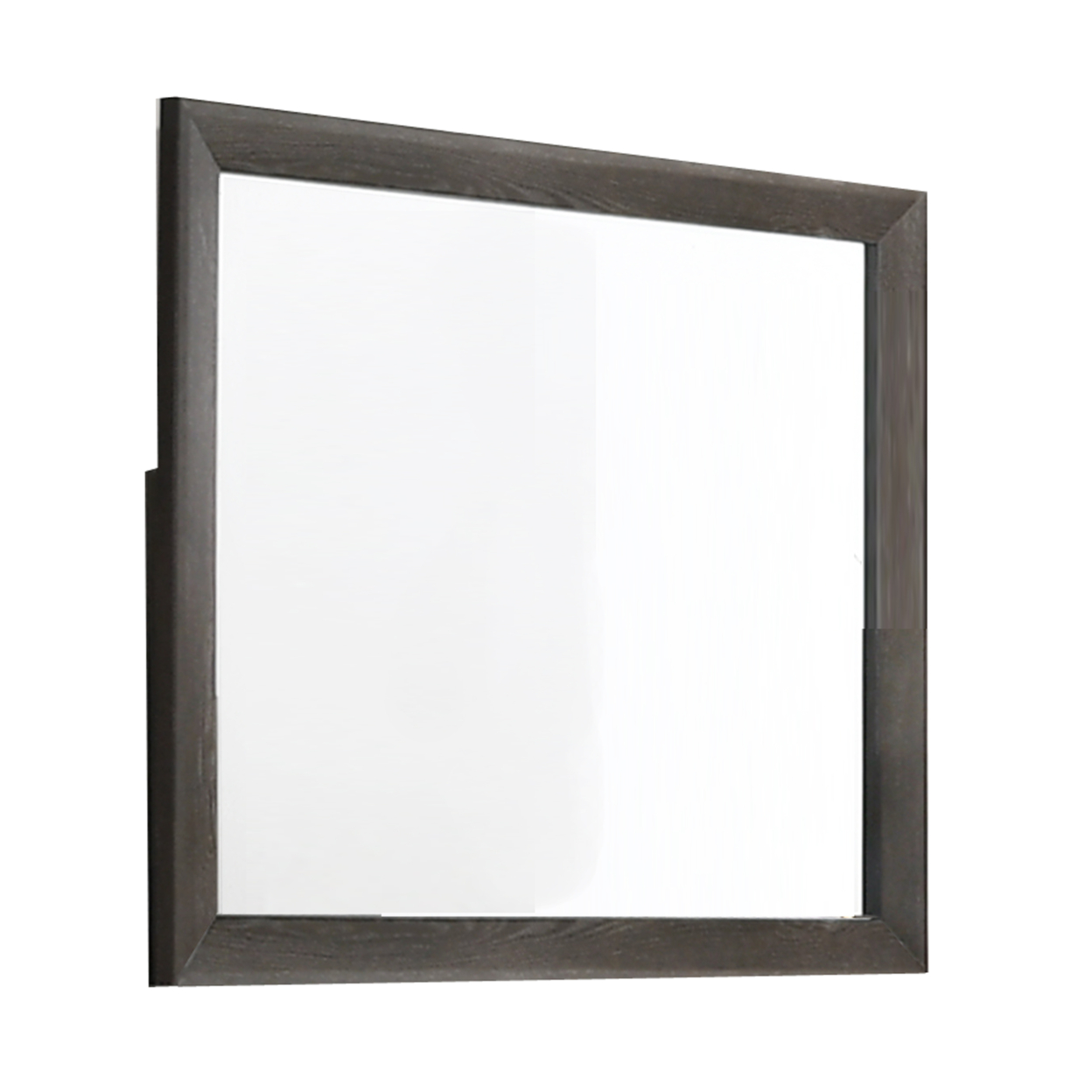 Transitional Style Rectangular Wooden Frame Dresser Mirror, Brown And Silver- Saltoro Sherpi