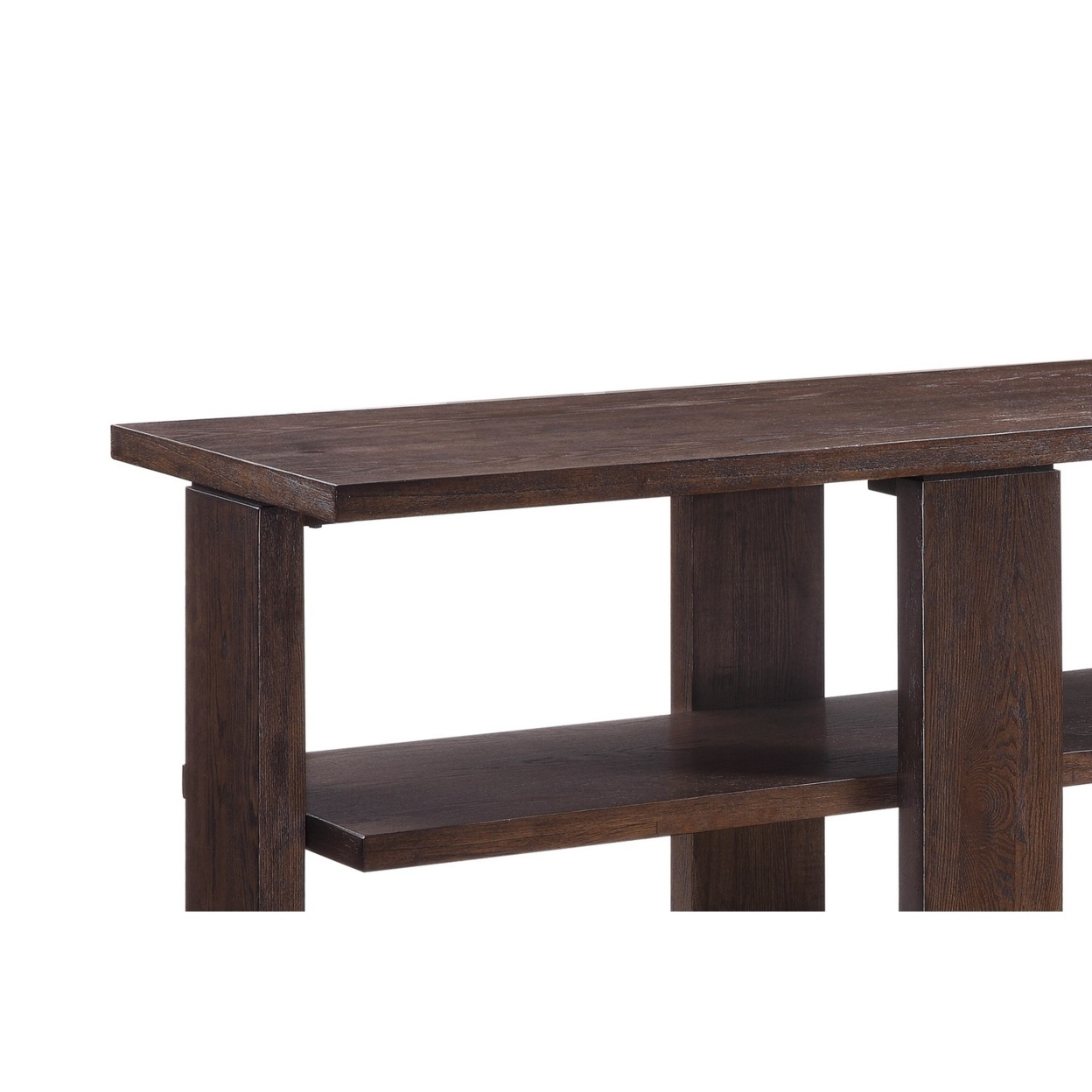 Wooden Sofa Table With 2 Open Display Shelves, Brown- Saltoro Sherpi