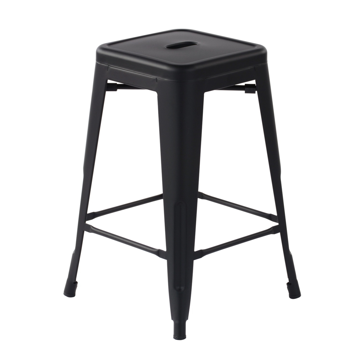 24 Inch Backless BLACK Metal Counter Stools set of 4