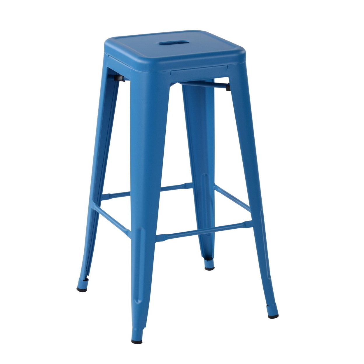 29 Inch Backless BLUE Metal Counter Stools set of 4