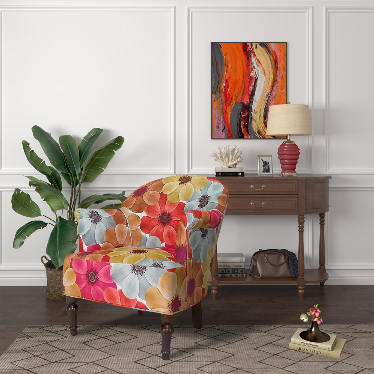 28.5Inch Wide Pattern Upholstered Armchair B